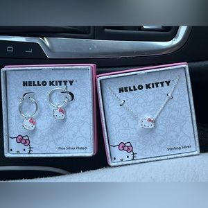 Hello kitty earring and necklace bundle
